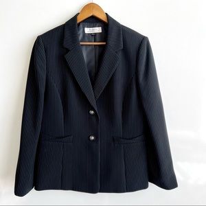 Tahari Arthur S. Levine Suit Jacket Black Striped Business Blazer Size 14